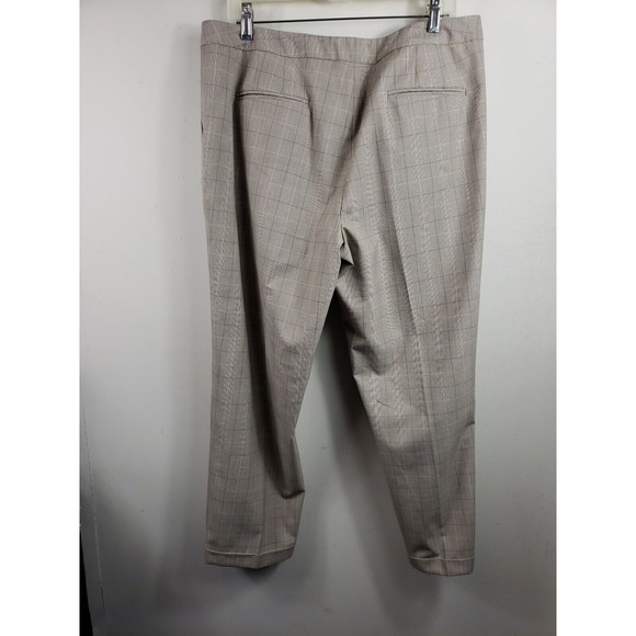 Peace of Cloth womens Beige check Career Dress Ankle Pants Women's Size 16 NWT - Picture 4 of 11
